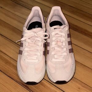 adidas Women’s Pale Pink Sneakers with Mauve Stripes